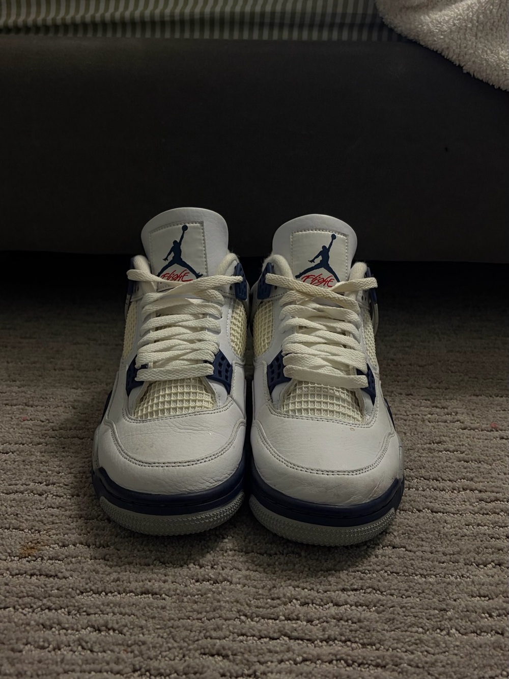 Jordan Kids White and Navy Retro Sneakers